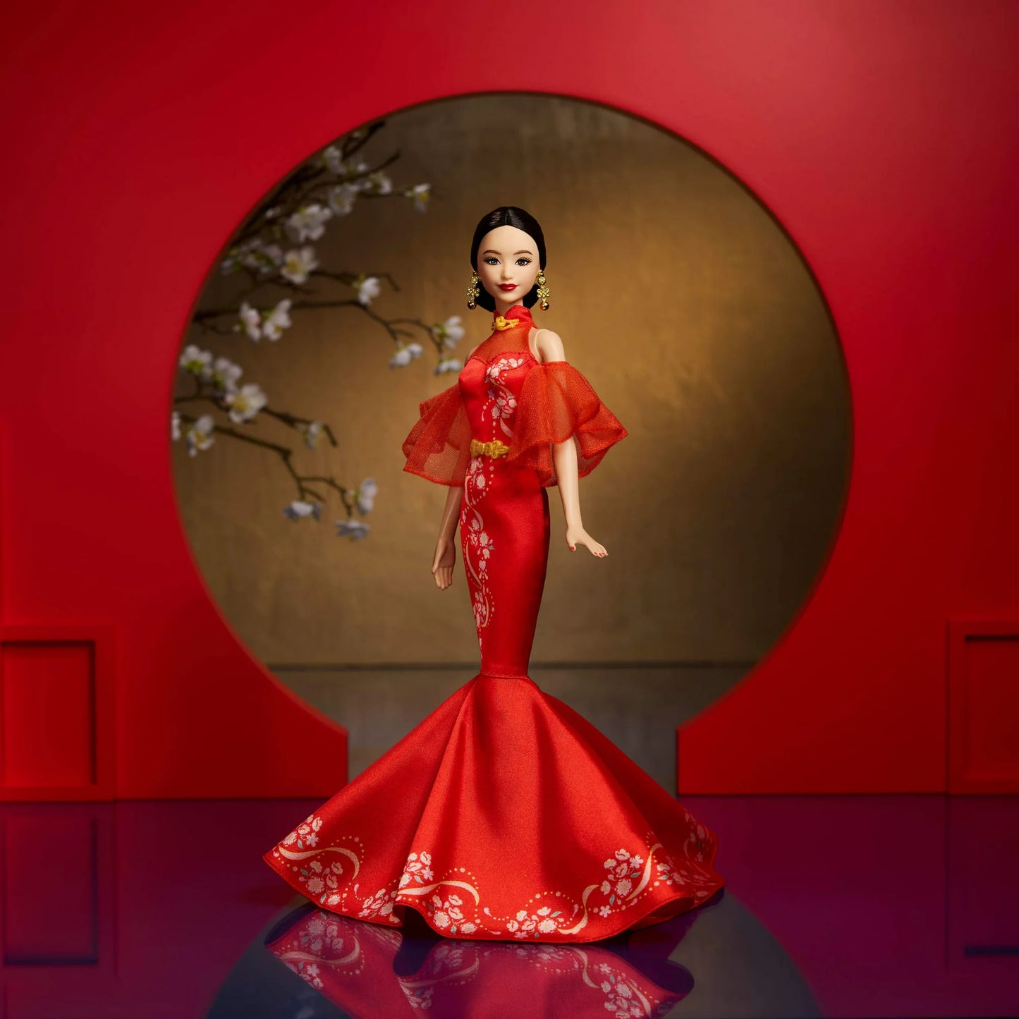 (Pre-Order)Barbie Signature Lunar New Year Barbie Doll Collectible with Qipao Dress & Golden Accessories
