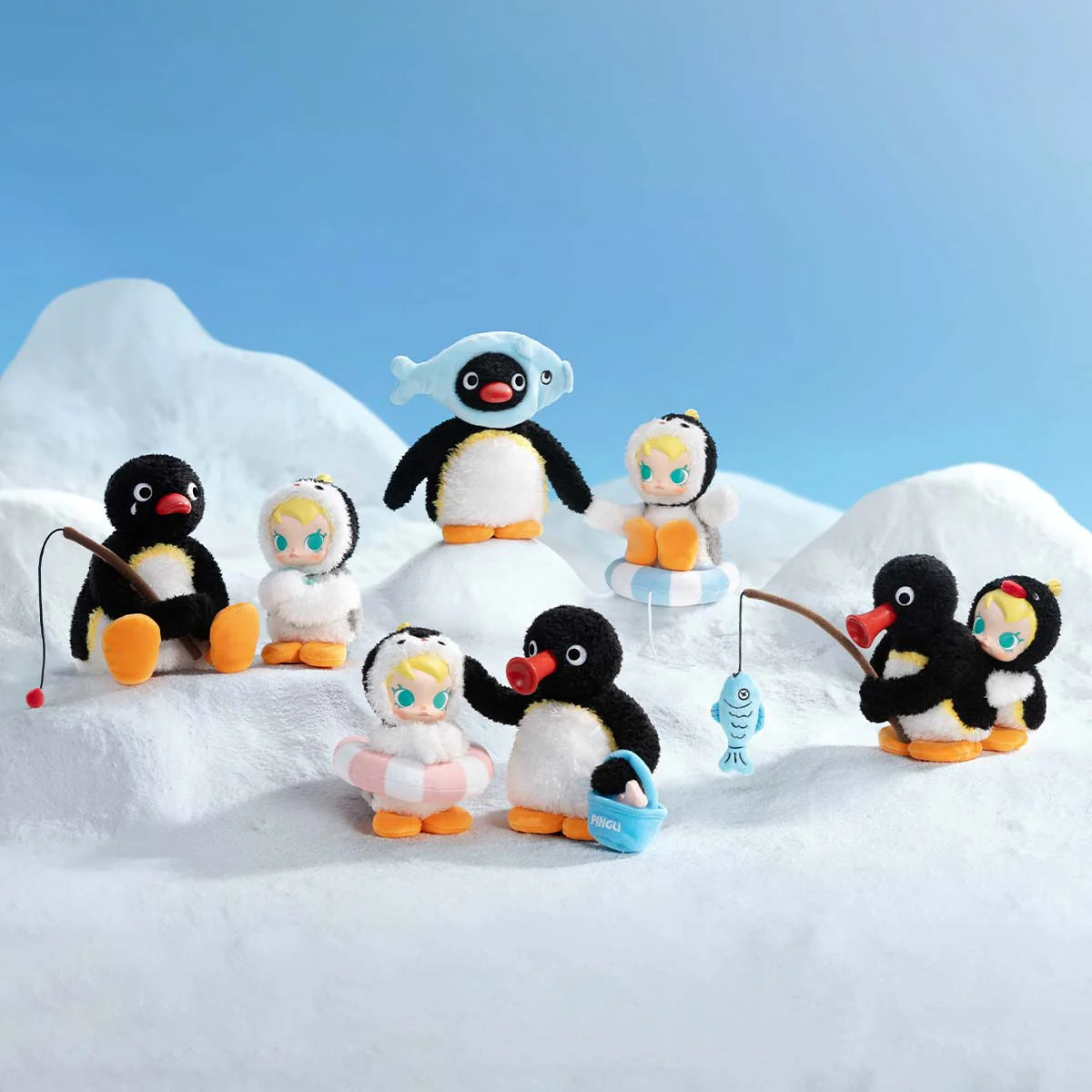 (Pre-Order 2 days)Baby Molly × Pingu Happy Fishing Series-Vinyl Plush Pendant Blind Box