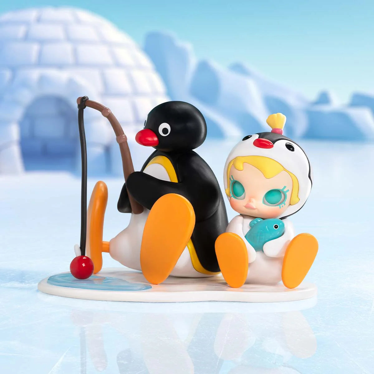 （Pre-Order 2 days)Baby Molly × Pingu Happy Fishing Series-Vinyl Plush Pendant Blind Box